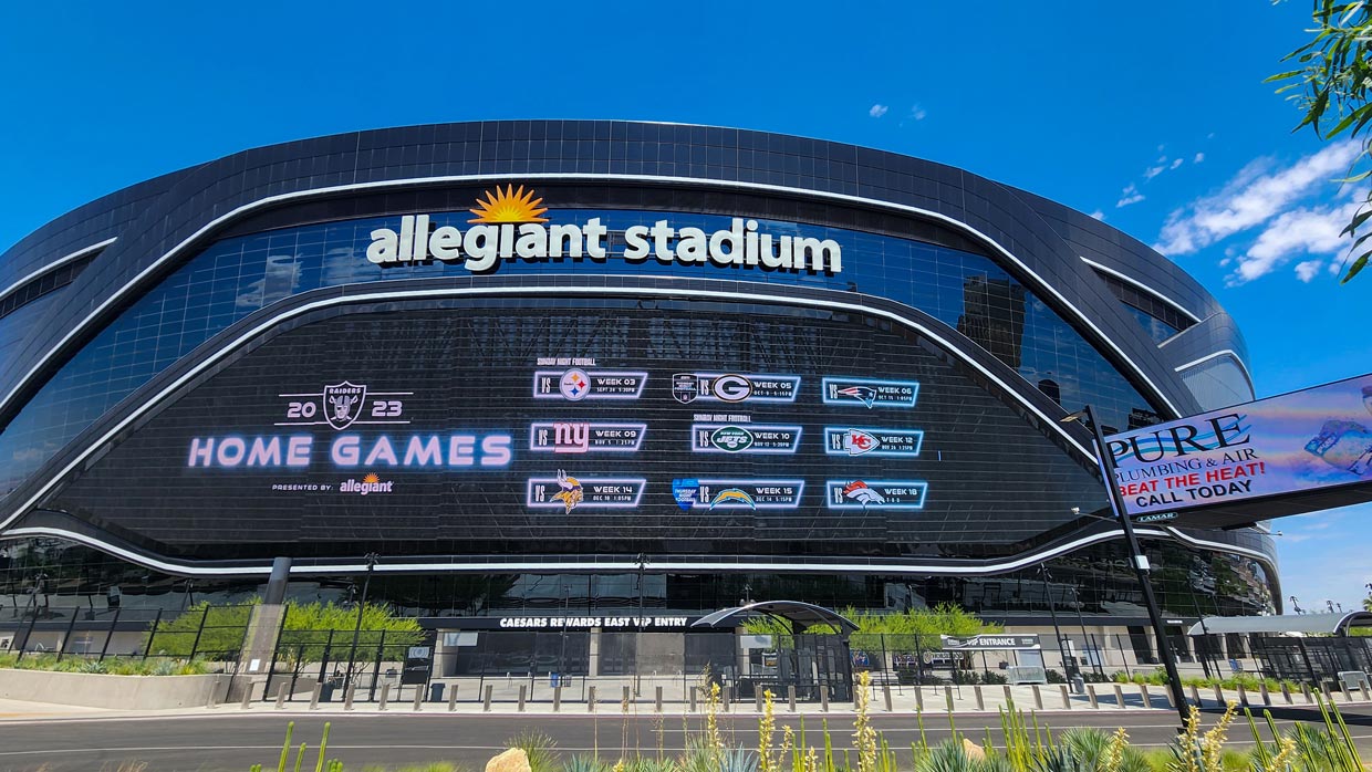 Allegiant Stadium in Las Vegas during the day